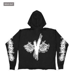 VLONE WINGS WHITE HOODIE - BLACK